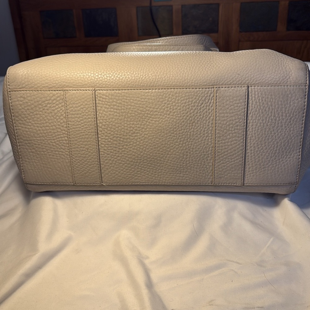 Dange Dover Allyn Leather Laptop tote bag / Bone Large 14 inches - Picture 4 of 14